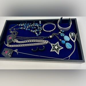 Elegant Silver and Blue Jewelry lot